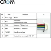 GROW R503 nowy okrągły dwukolorowy pierścień wskaźnik LED sterowanie DC3.3V MX1.0-6pin pojemnościowy moduł linii papilarnych skaner czujnika 5