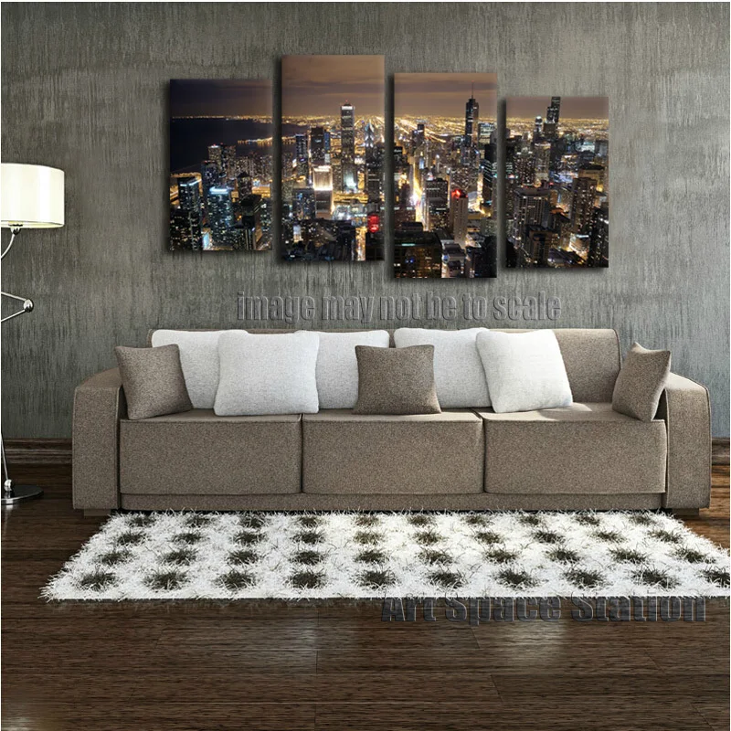 chicago skyline giant wall art home decor hd canvas printchicago city night panorama from - Home Decor Wall Art chicago skyline giant wall art home decor hd canvas printchicago city night panorama from - Home Decor Wall Art