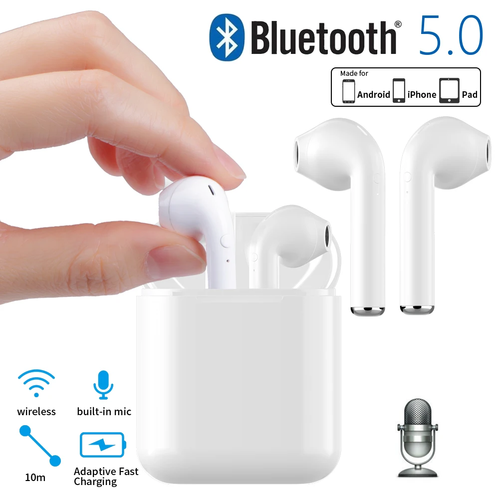 

Mini i9s TWS Wireless Earphone V5.0 Bluetooth Earphones In-Ear Earbuds Headset with Charging Box Mic for iPhone 6 7 Samsung
