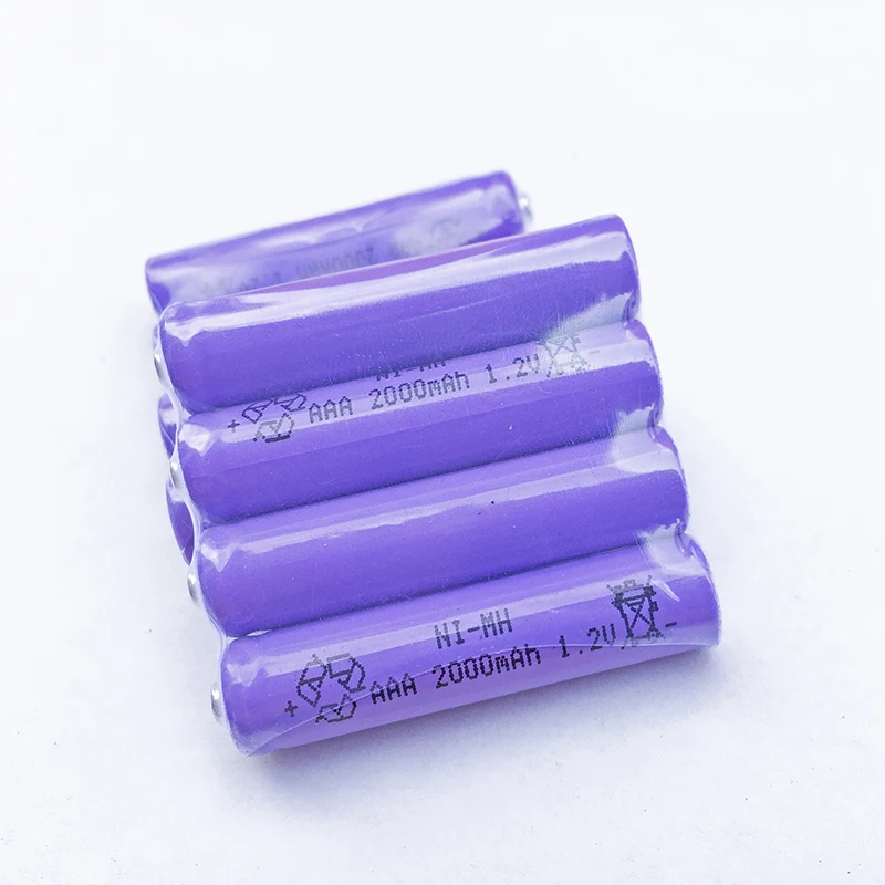 

OOLAPR Purple 2X AAA 2000mAh OOLAPR 1.2 V Rechargeable Battery NI-MH 1.2V Rechargeable 3A Battery Free Shipping