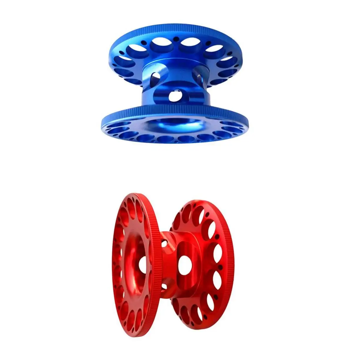 2pcs Aluminum Alloy Compact Finger Spool Guide Line Reel Scuba Diving Dive Gear Accessories, Red+Blue Finger Spool