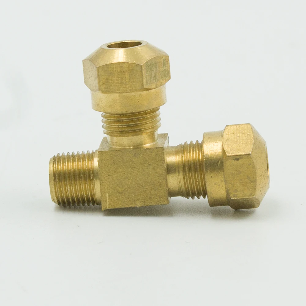 Brass DOT Nylon Air Brake Tubing Fitting Male Run Tee 1/4" 3/8" 1/2" 5/