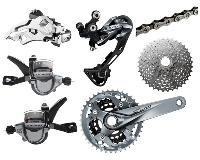 Shimano ALIVIO Bike Bicycle Derailleur Crankset +Front Derailleur