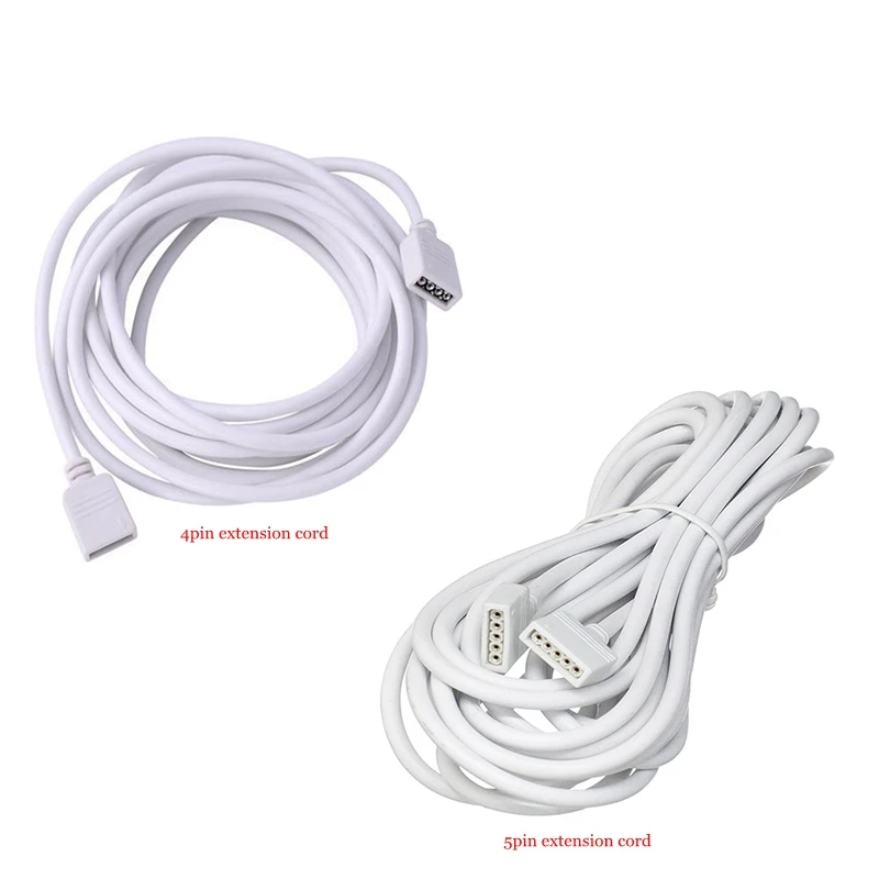 

4/pin5Pin RGB LED Tape Extension Connector Wire 50cm 1M 2M 3M 5M 10M Female Cable Cord for 5050 3528 2835 RGB LED Strip Light