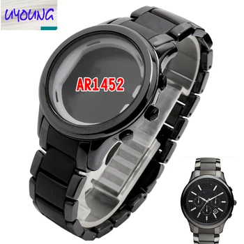 

UYOGN Ceramic watch chain for AR1452 Black Case strap