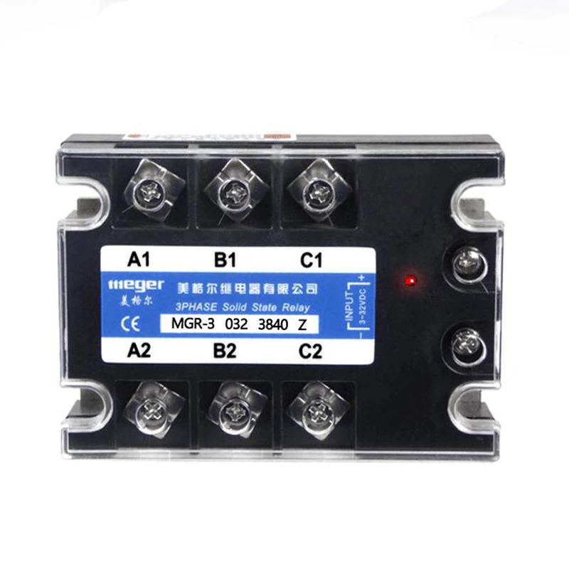 

SSR 40A трехфазный твердотельный релейный модуль вход 3-32VDC выход 24-380VAC