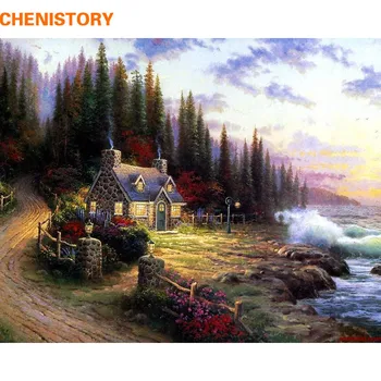 

CHENISTORY Countryside Landscape DIY Painting By Numbers Home Wall Art Decor Modern Canvas Painting For Gift 40x50cm No Frame