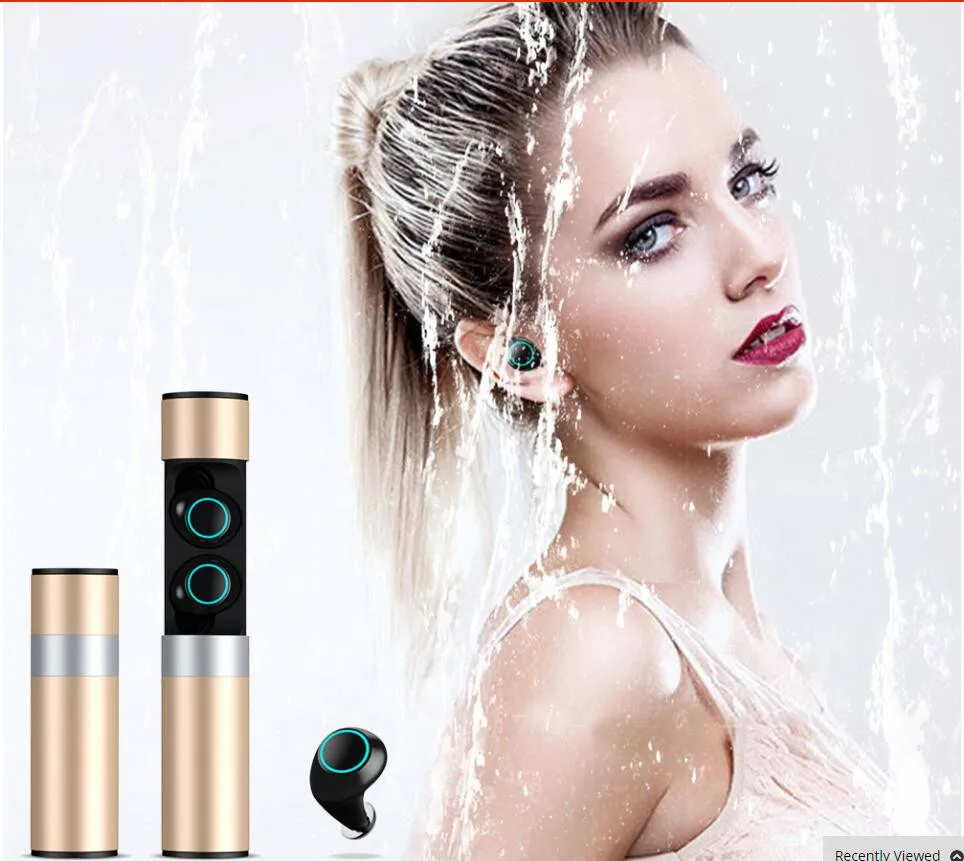 

AZN J1 Touch Control Bluetooth Earphone 5.0 Wireless Waterproof Bluetooth Earphone with Charging Case Stereo Earphones Handsfree