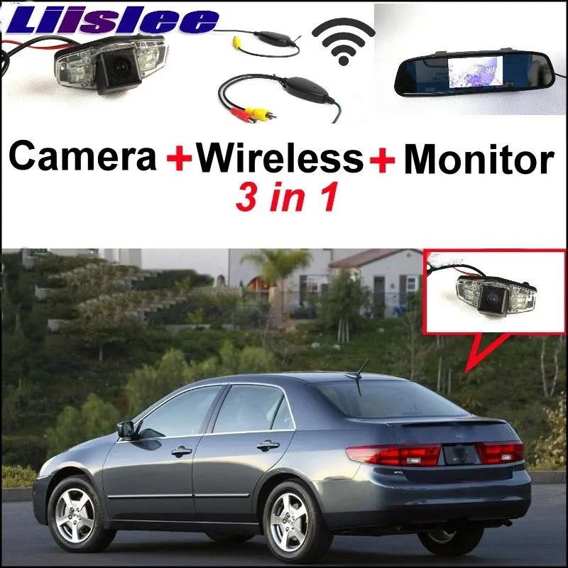 

Liislee Wireless Receiver + 3 in1 Special Camera + Mirror Monitor Easy DIY Parking System For Honda For Odyssey 2000~2004