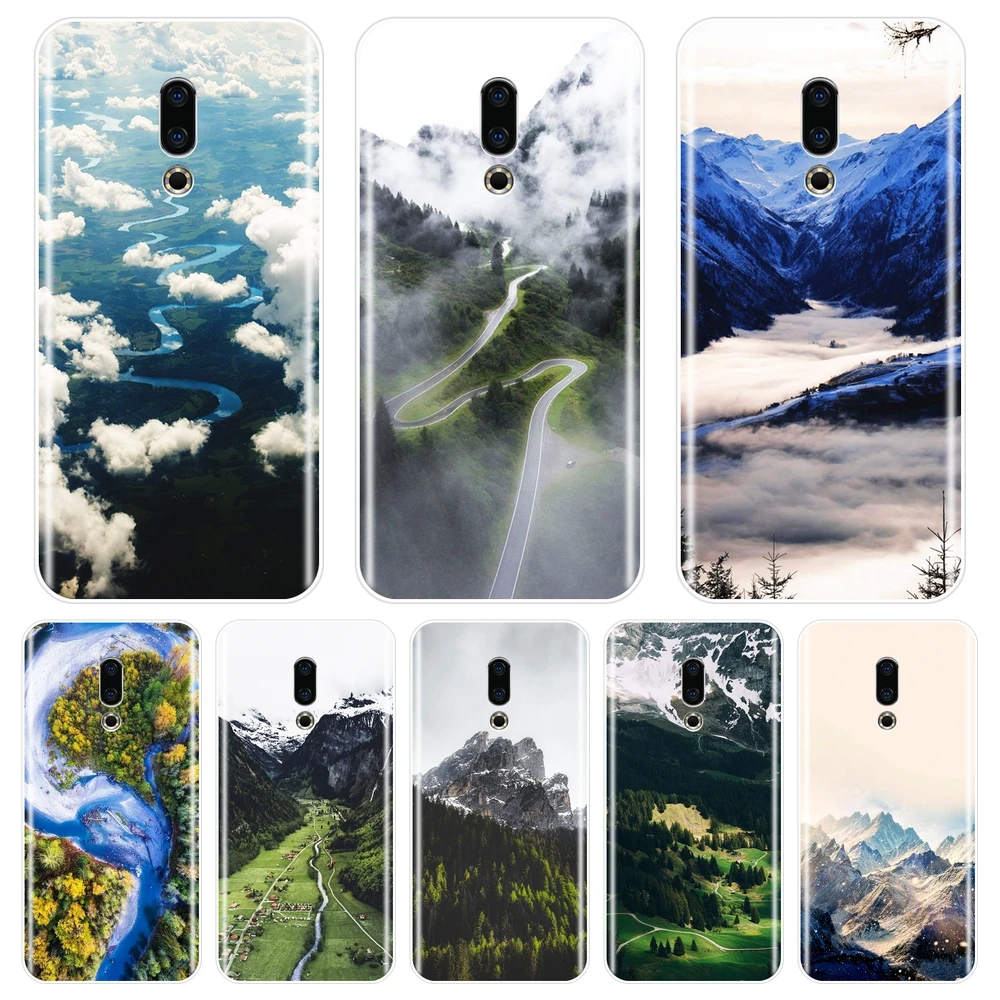

Case For Meizu U10 U20 Pro 6 7 Plus Mountain Travel Cloud Silicone Soft Back Cover For Meizu 15 Lite 16 Plus 16th 16x Phone Case