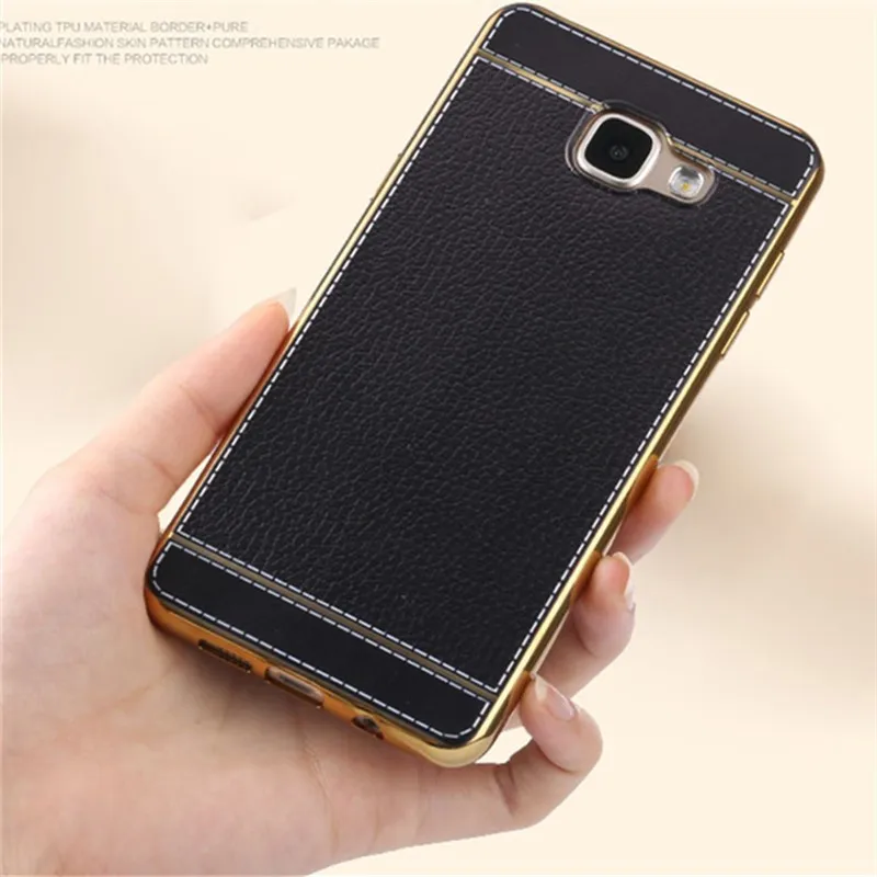 5.0 inch For J5 Prime Case Litchi Leather Plating Gilded TPU Soft for Samsung Galaxy ON5 2016 Phone Cover |