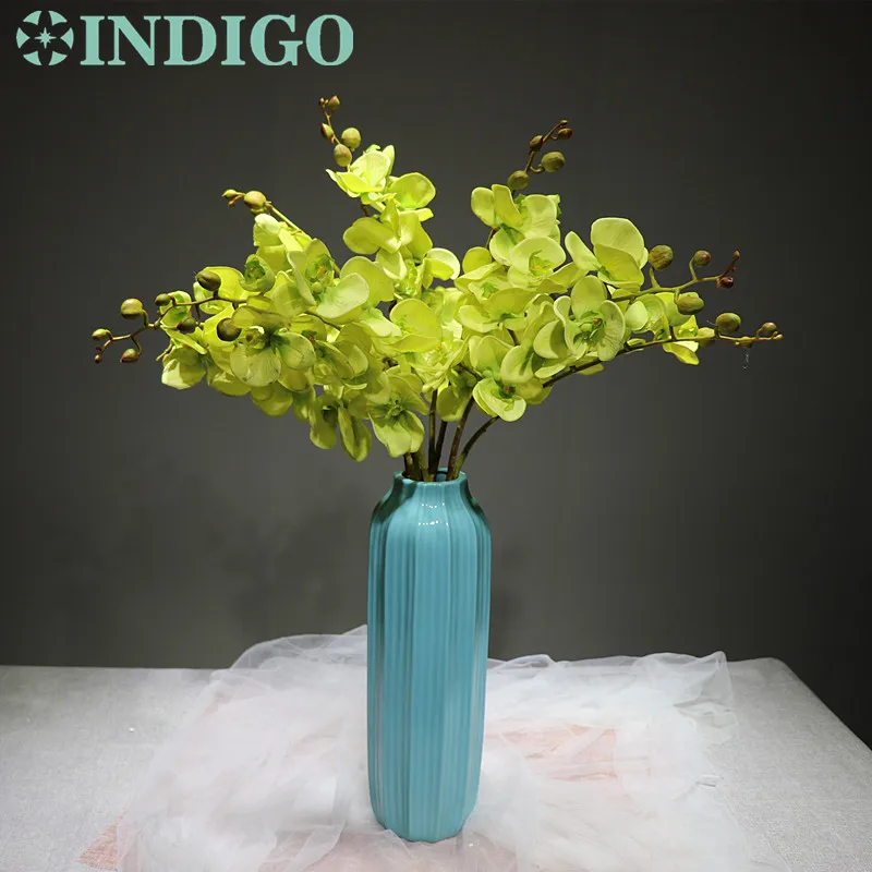 

9pcs/Lot - Green Orchid Flower Real Touch Phalaenopsis Latex Flower Wedding Party Flower Butterfly Flower Free Shipping