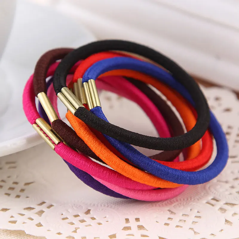 50Pcs New Korean Fashion Professional Hair Accessorie Elastic Hair Bands Black And Colorful Elastic Ring Hair Styling Tools Hot