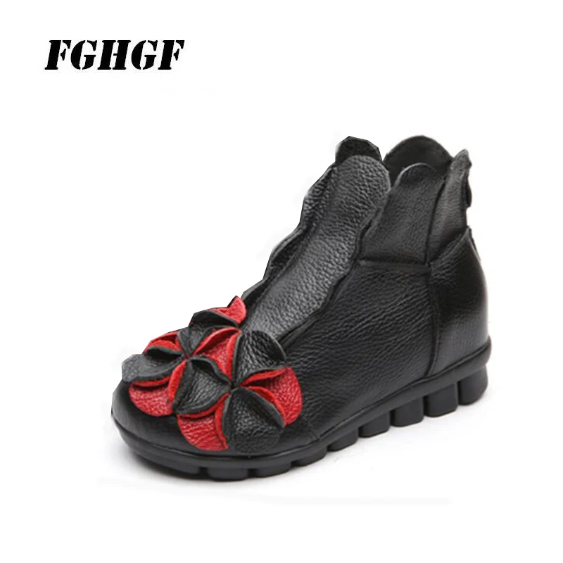 

Spring new national style short boots women flat casual leather boots pure hand soft sole comfortable women shoe tide 35-41yards