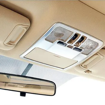 

For Toyota Highlander 2015 2016 2017 Car Sticker Cover Detector ABS Chrome Front Read Reading Light Switch Lamp Frame Trim Part