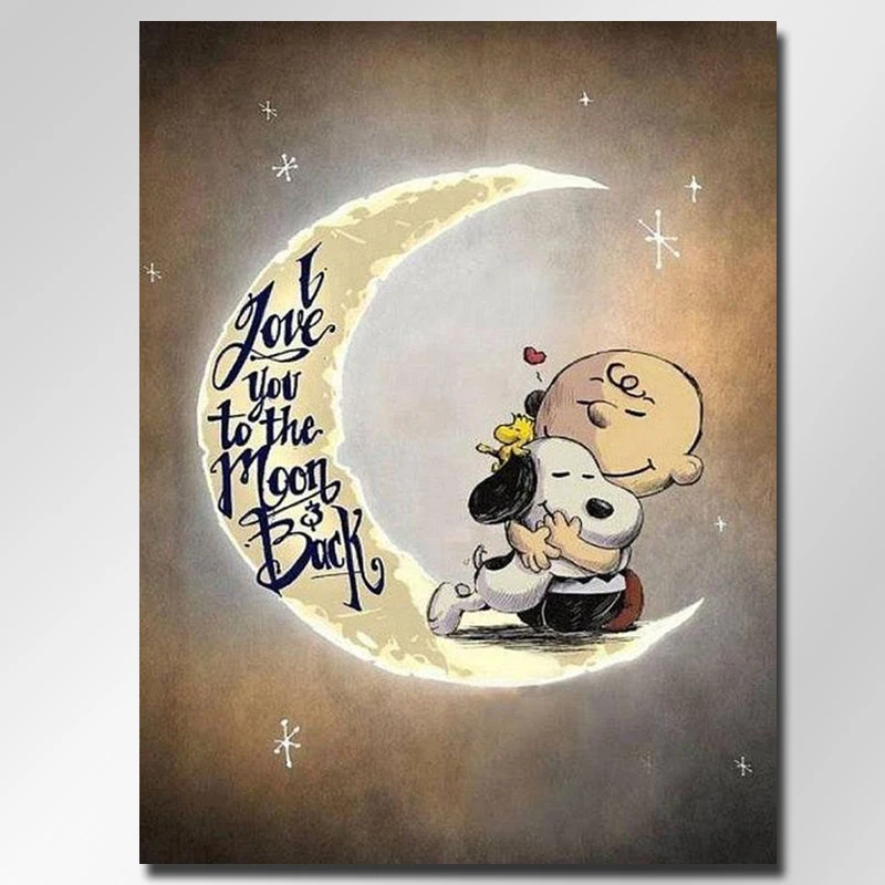 

moon Snoopy 5D diamond painting diamond embroidery on the photo diamond mosaic Sale Cross stitch Home decoration Crafts Gifts