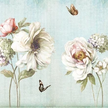 Fondo de pared beibehang moderno para el hogar, papel tapiz 3d Vintage con mariposas y flores, fondo personalizado para toda la casa, papel tapiz 3d para pared