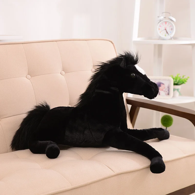 

65*33cm 2 Colors Simulation Model Black Horse Stuffed Plush Toy Good Quality New Present Gift Brown Horse Doll Horse Plush Toy