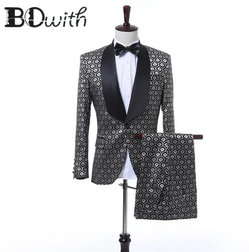 006 Шаль Воротник Свадебный костюм жениха на одной пуговице Slim Fit смокинг для мужчин свадебные костюмы 2 шт.(куртка и брюки - Цвет: 006