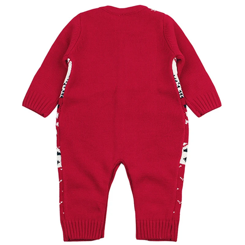 Christmas Newborn Baby Boy Clothes Fashion Long Sleeve Print Knitted Baby Rompers Baby Girl Clothes Kids Jumpsuit