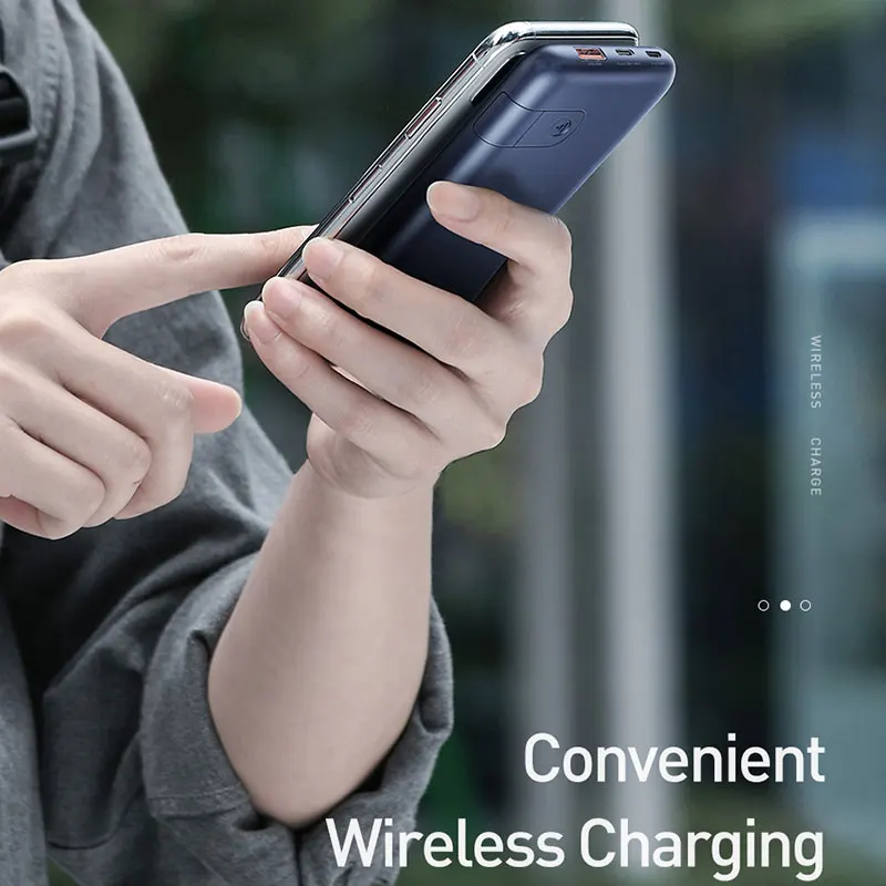 Baseus Wireless Power Bank 10000mah Quick Charge 30 + PD3.0 Tragbare Externe Batterie Ladegerät Pow