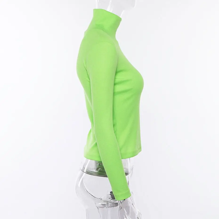 ZKYZWX весенний женский вязаный свитер с длинными рукавами, повседневная одежда, вязаные женские пуловеры, уличная одежда, неоновые зеленые свитера