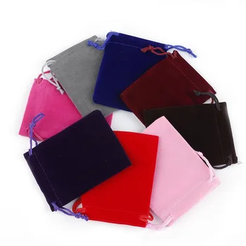 

10pcs Solid Color Velvet Pouches Jewelry Packaging Display Drawstring Packing Gift Bags Pouches 9 Colors 4 Sizes to Optionals