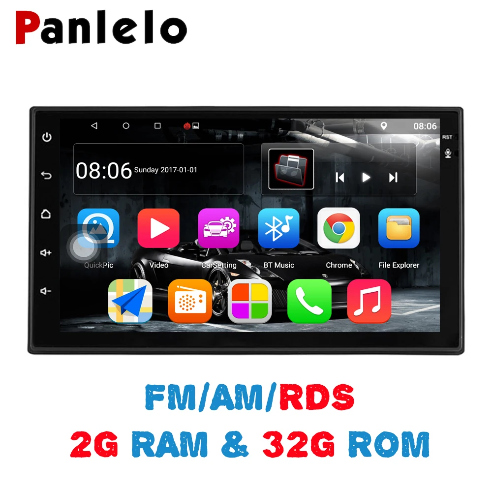 Panlelo S10 Plus 2 Din Android Car Stereo 2G+32G 7″ 1080P Autoradio Quad Core 2din Android Head Unit GPS Navigation Audio Radio