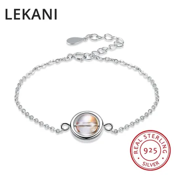 

LEKANI Original Crystals From SWAROVSKI 925 Sterling Silver Ball Charm Bracelet Bangles Beads Accessories For Women Fine Jewelry