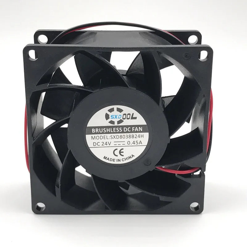 SXDOOL SXD8038B24H 80*80*38 мм DC24V 0.45A 6000 об/мин 80CFM осевой мощный вентилятор охлаждения|blower for