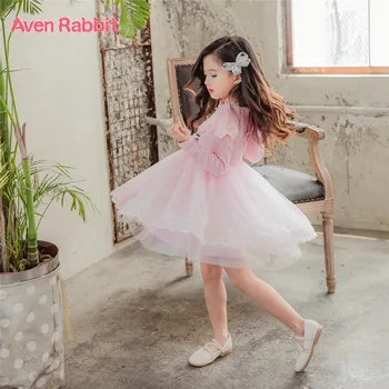 

Aven Rabbit cute girls dress cotton kids dresses for girls vestido infantil princess dress girls summer pink dress 4-10years old