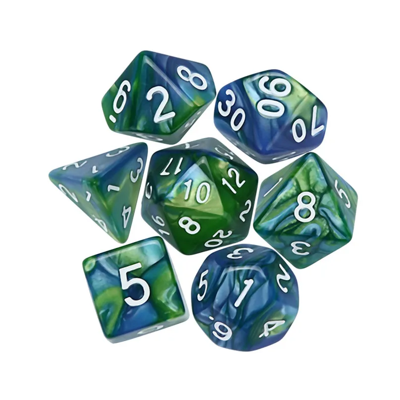 42 шт. TRPG игральные кости многогранные D4-D20 многогранные Акриловые Игральные Кости цифровые игральные кости для любителей игр TRPG#2n22