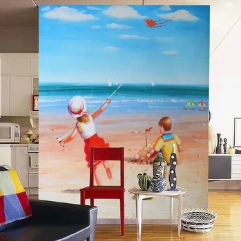 

Custom photo 3d wallpaper Non-woven mural picture wall sticker 3 d The children to fly kites painting Living room decoration