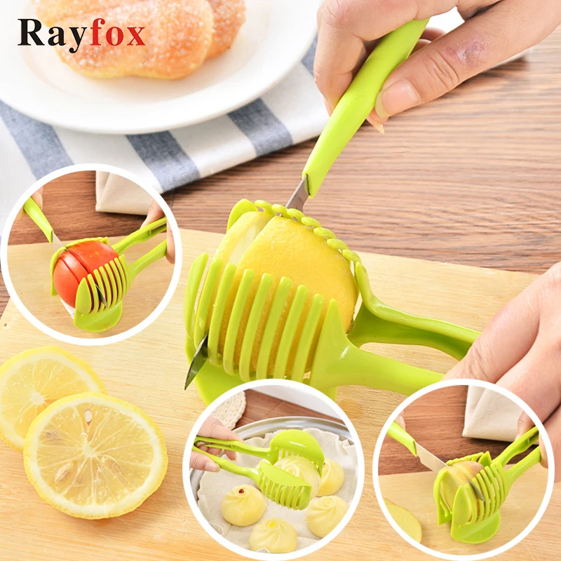 Tomato Potato Slicer Onion Cutter Lemon Cutting Holder Food Clip Fruit
