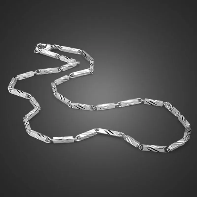 Fashion Men's Silver Necklace Pattern Design 925 Sterling Silver