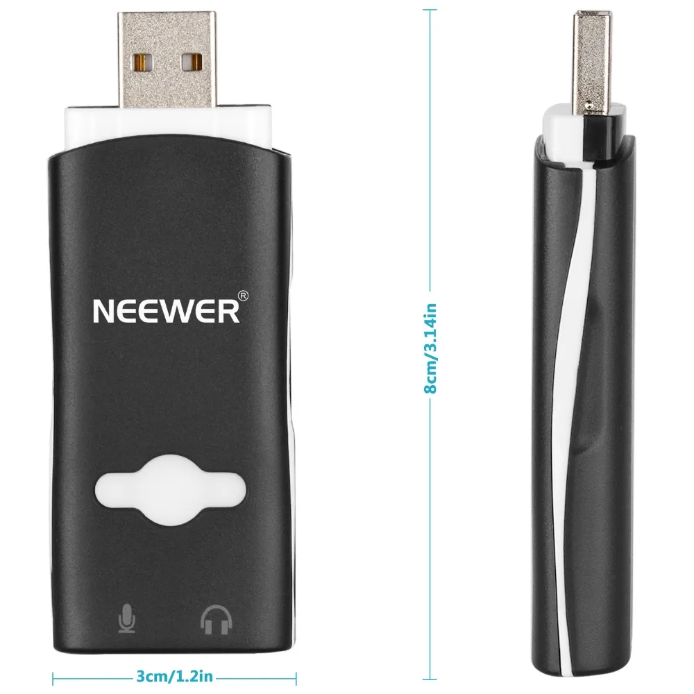Neewer NW-U30 USB внешний стерео звуковой адаптер для ПК ноутбука записи, Plug-and-Play без привода звуковая карта с наушниками, микрофоном