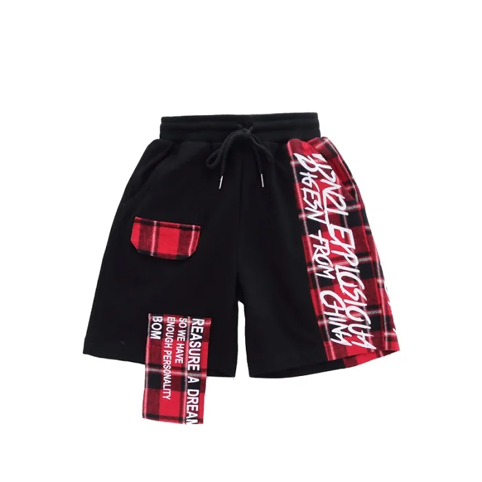 Only shorts Джазовые танцевальные костюмы для девочек, клетчатые топы, штаны, Детский костюм в стиле хип-хоп, детская одежда для уличных танцев, уличная одежда для представлений DWY1022 - Цвет: Only shorts