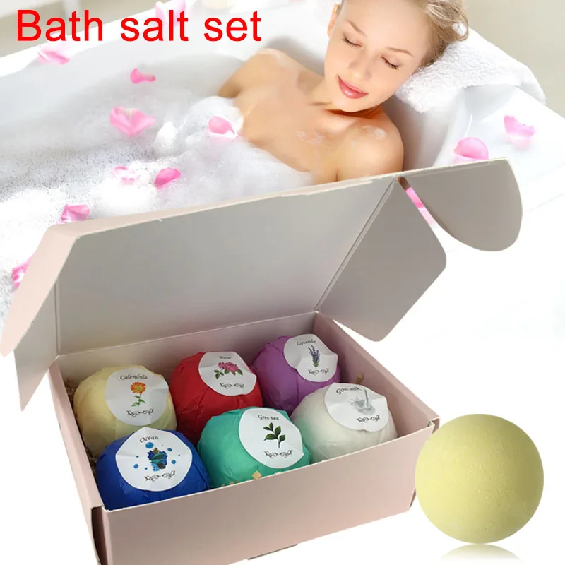 

Hot Sale 6pcs Bath Salts Bombs Ball Body Scrub Whitening Moisture SPA Valentines Day Gift
