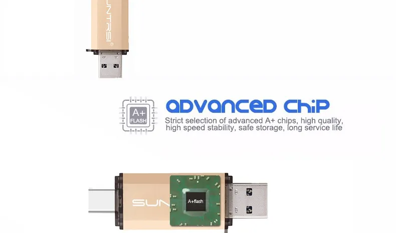 Флеш-накопитель Suntrsi type-C, 128 ГБ, 64 ГБ, USB флеш-накопитель, USB 3,0, высокая скорость, 32 ГБ, 16 ГБ, type-C, OTG, для телефонов типа C, реальная емкость