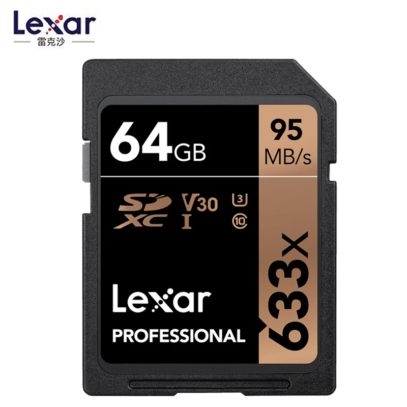 Акция! Lexar 32 GB U1 64 GB 128 GB 256 GB U3 SD карты SDHC Class 10 95 м/с 633x SDXC карты памяти для 3D видео 4k Камера