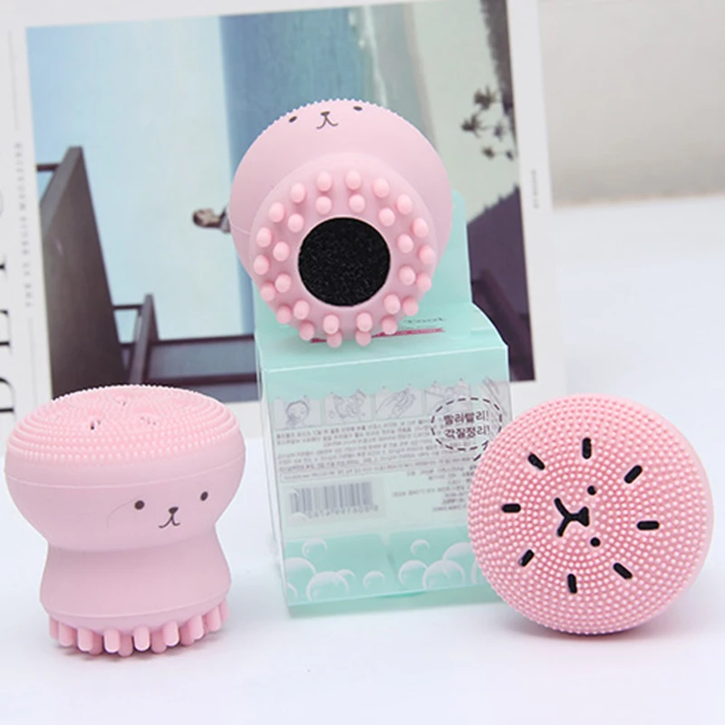 New Korean Octopus Design Women Facial Cleansing Brush Massager and