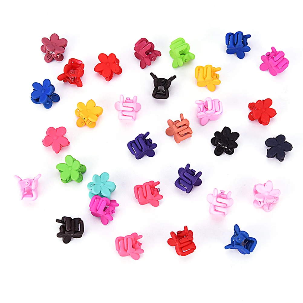 30pcs/Bag Candy Color Small Plastic Hair Clips Claws Mini Clamps Fashion Girls Crab Hair Claw Gifts