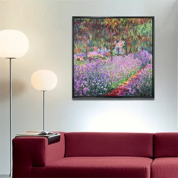 

YongHe Home Decorative Oil painting For Live room Monet-Giveni garden Customizable Spray Painting wall deco Frameless ink Poster