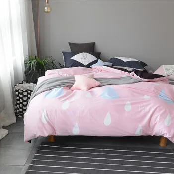 

Raindrops Printed Fresh Style Home Textile Bedding Set Bed Cover Bed Sheet Duvet Cover Pillowcase Bed Linen Bedclothes Queen