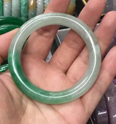 

Free Shipping Beautiful Real Natural JADE Jadeite Bangle Round bar Bracelet fine jewelry Two colours