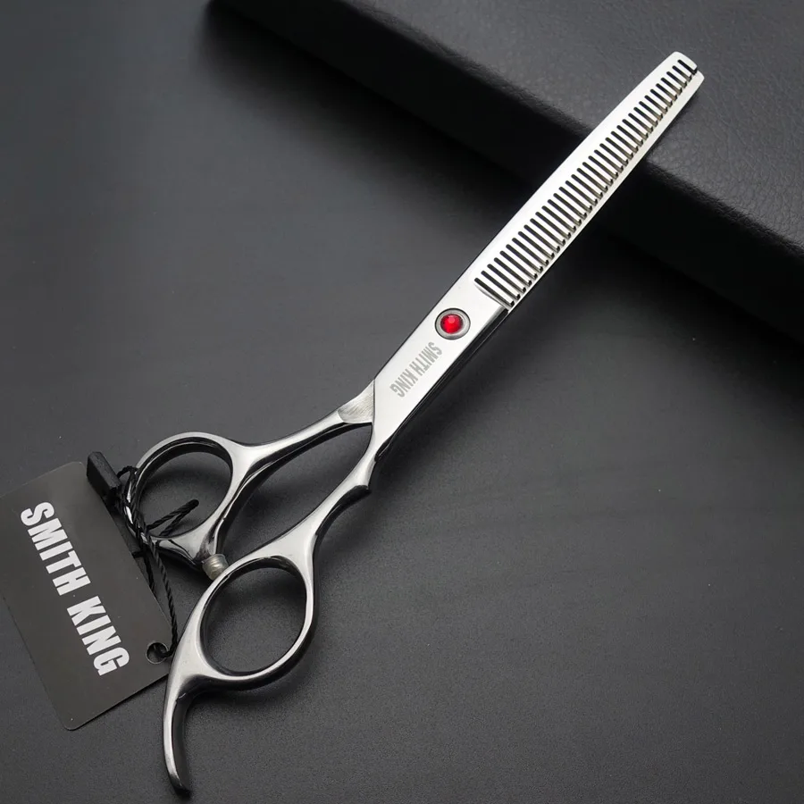 SMITH KING 7,0 дюймов профессиональные ножницы для ухода за домашними животными ножницы для резки и изогнутые ножницы и филировочные ножницы K651 - Цвет: Thinning scissor