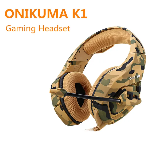 ONIKUMA K1 Stereo Wired Gaming Headset Heavy Bass Over-ear Game Headphone With Micro Camouflage Appearance For Computer Game PC ONIKUMA K1 Stereo Wired Gaming Headset Heavy Bass Over-ear Game Headphone With Micro Camouflage Appearance For Computer Game PC