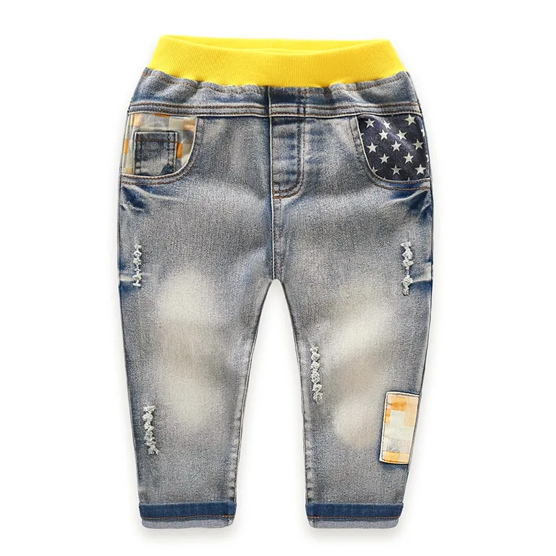 Kids Jeans Pants Children Full Length Jeans Pants Spring Autumn Star PrintedJeans with Elastic Waist For 3 to 7 years old 1