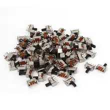 100 шт. на включение/выключение 1P2T 3-терминалы DIP сквозное отверстие горизонтальный ползунковый Мощность переключатель SS12D07