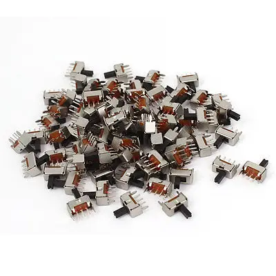 

100pcs ON/OFF 1P2T 3-Terminals DIP Through Hole Horizontal Slide Power Switch SS12D07